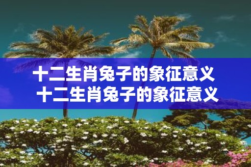 十二生肖兔子的象征意义 十二生肖兔子的象征意义