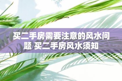 买二手房需要注意的风水问题 买二手房风水须知
