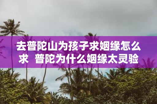 去普陀山为孩子求姻缘怎么求 普陀为什么姻缘太灵验了