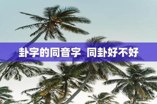 卦字的同音字 同卦好不好
