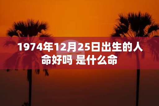 1974年12月25日出生的人命好吗 是什么命