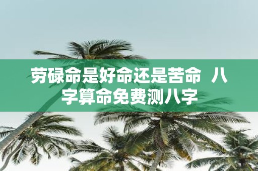 劳碌命是好命还是苦命 八字算命免费测八字