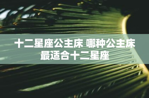 十二星座公主床 哪种公主床最适合十二星座