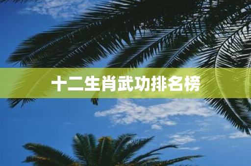 十二生肖武功排名榜