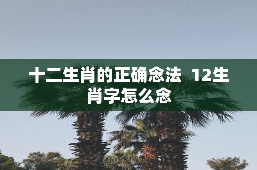 十二生肖的正确念法 12生肖字怎么念