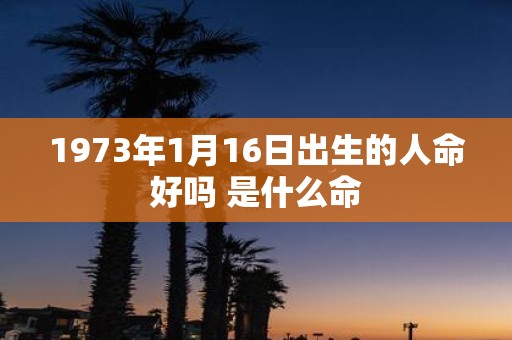1973年1月16日出生的人命好吗 是什么命