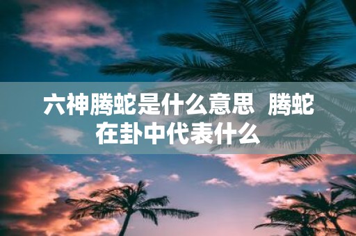 六神腾蛇是什么意思 腾蛇在卦中代表什么