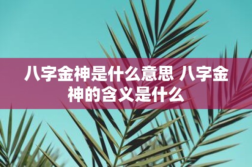 八字金神是什么意思 八字金神的含义是什么