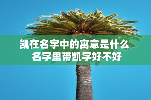 凯在名字中的寓意是什么 名字里带凯字好不好