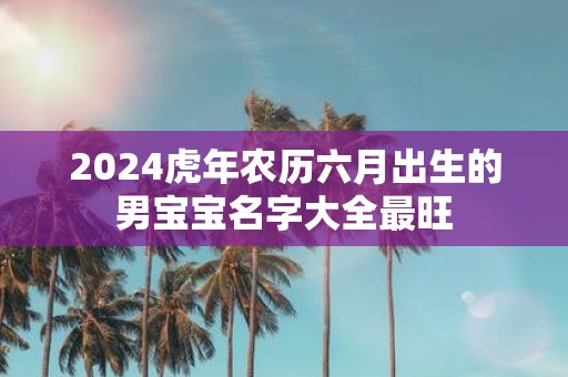 2025虎年农历六月出生的男宝宝名字大全最旺