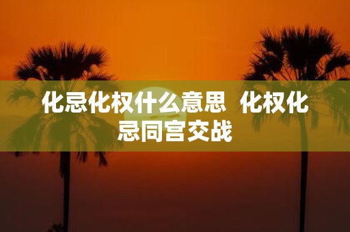 化忌化权什么意思 化权化忌同宫交战
