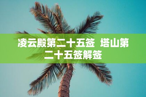 凌云殿第二十五签 塔山第二十五签解签