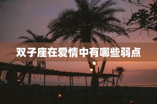 双子座在爱情中有哪些弱点