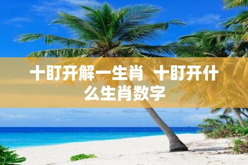 十盯开解一生肖 十盯开什么生肖数字