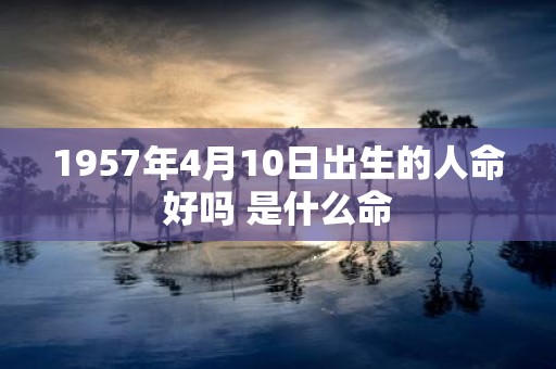 1957年4月10日出生的人命好吗 是什么命