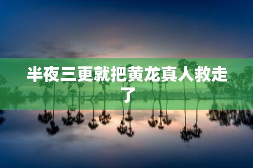 半夜三更就把黄龙真人救走了