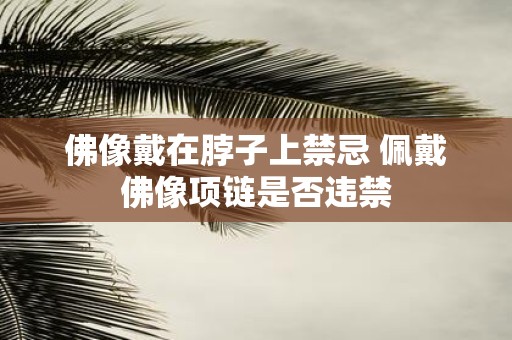 佛像戴在脖子上禁忌 佩戴佛像项链是否违禁