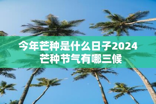 今年芒种是什么日子2025 芒种节气有哪三候