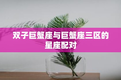 双子巨蟹座与巨蟹座三区的星座配对