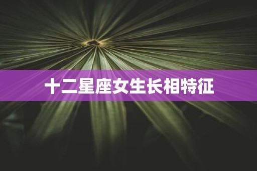 十二星座女生长相特征