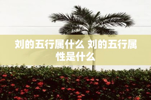 刘的五行属什么 刘的五行属性是什么