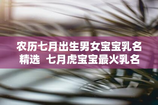 农历七月出生男女宝宝乳名精选 七月虎宝宝最火乳名