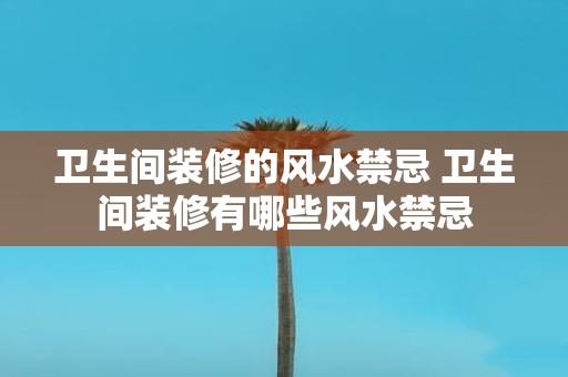 卫生间装修的风水禁忌 卫生间装修有哪些风水禁忌