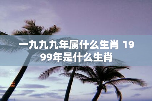 一九九九年属什么生肖 1999年是什么生肖