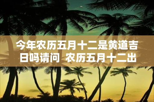 今年农历五月十二是黄道吉日吗请问 农历五月十二出生的人命运