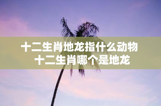 十二生肖地龙指什么动物 十二生肖哪个是地龙