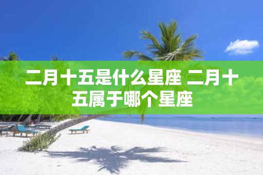 二月十五是什么星座 二月十五属于哪个星座