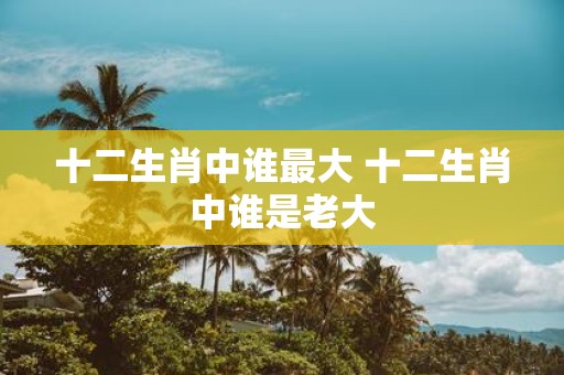 十二生肖中谁最大 十二生肖中谁是老大