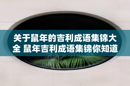 关于鼠年的吉利成语集锦大全 鼠年吉利成语集锦你知道多少