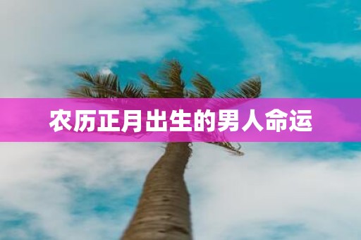 农历正月出生的男人命运