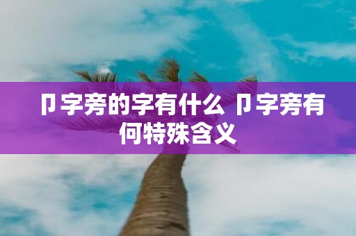 卩字旁的字有什么 卩字旁有何特殊含义