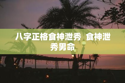 八字正格食神泄秀 食神泄秀男命