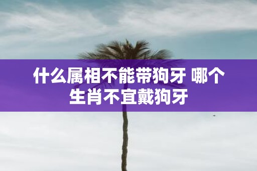 什么属相不能带狗牙 哪个生肖不宜戴狗牙