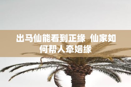 出马仙能看到正缘 仙家如何帮人牵姻缘