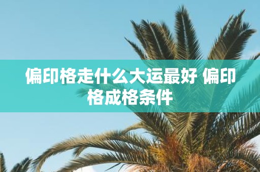 偏印格走什么大运最好 偏印格成格条件