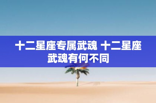 十二星座专属武魂 十二星座武魂有何不同
