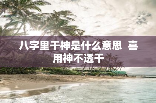 八字里干神是什么意思 喜用神不透干