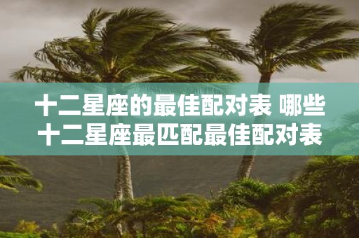 十二星座的最佳配对表 哪些十二星座最匹配最佳配对表来帮你一一解析
