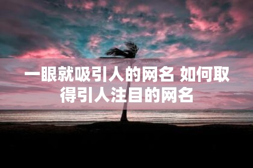 一眼就吸引人的网名 如何取得引人注目的网名