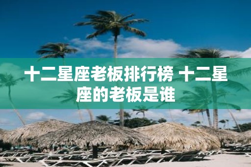 十二星座老板排行榜 十二星座的老板是谁