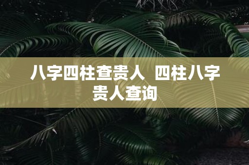 八字四柱查贵人 四柱八字贵人查询
