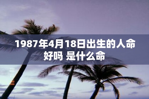 1987年4月18日出生的人命好吗 是什么命