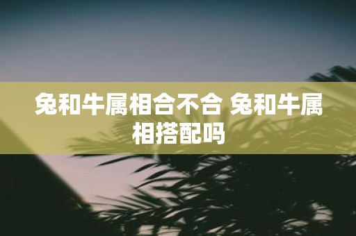 兔和牛属相合不合 兔和牛属相搭配吗