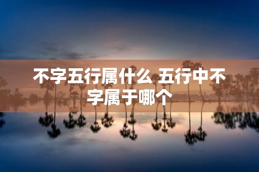 不字五行属什么 五行中不字属于哪个