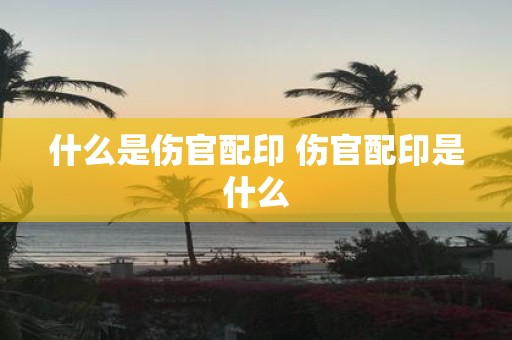 什么是伤官配印 伤官配印是什么