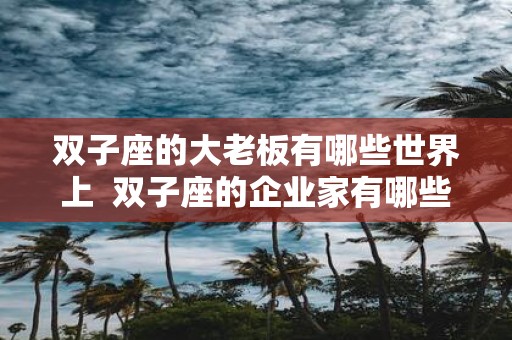 双子座的大老板有哪些世界上 双子座的企业家有哪些